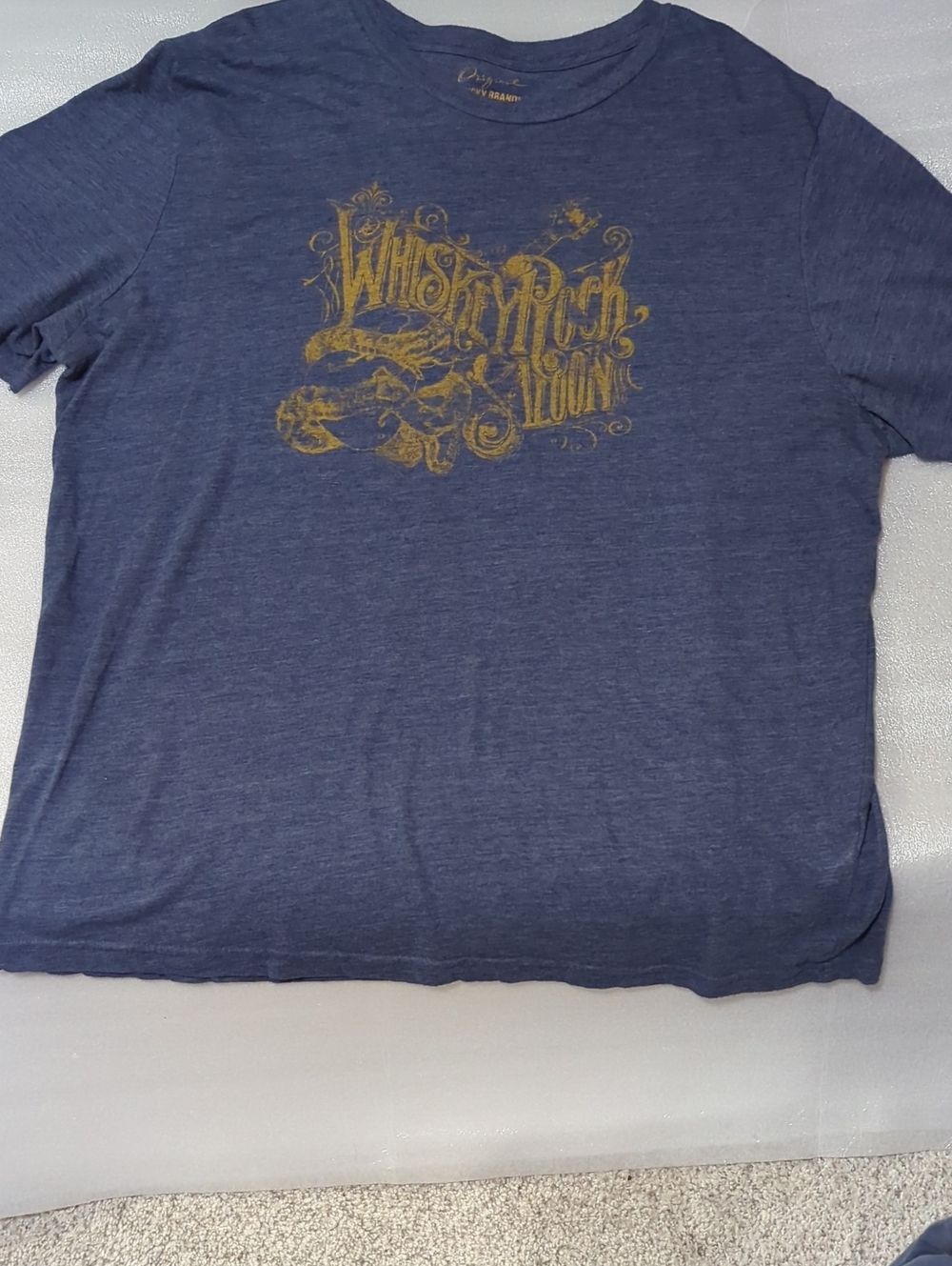 Lucky Brand Navy Blue Tee with Gold Graphic